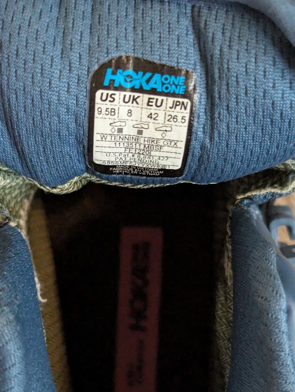 Hoka TenNine Hike Goretex Hiking Shoe - Moroccan Blue Women's sz 9.5